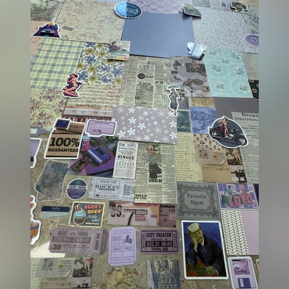 Junk Journal Ephemera Kit: Mixed Retro - Pinup Purple Edition - Picture 8 of 10